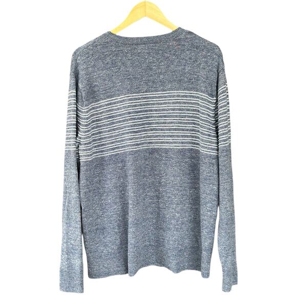 Goodfellow & Co Men’s XL Cotton Blue White Stripe Long Sleeve Pullover Sweater - Picture 2 of 6